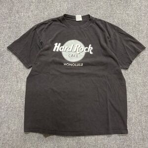 VTG Hard Rock T-shirt Men's XL Black Made In USA Honolulu Hawaii Island